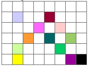 Grid filled with colored pixels